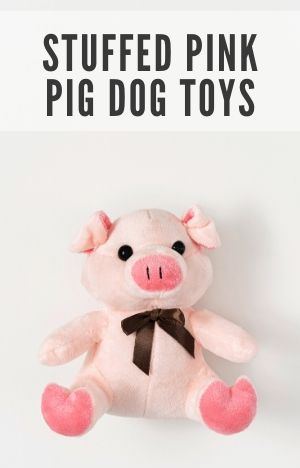 stuffed pink pig dog toy